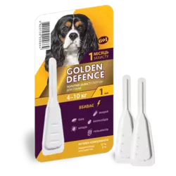 Капли на холку Golden Defence от паразитов для собак весом 4 - 10 кг