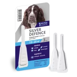 Капли на холку Silver Defence от паразитов для собак весом 10-20 кг