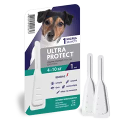 Капли на холку Ultra Protect от паразитов для собак весом 4-10 кг
