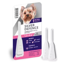 Капли на холку Silver Defence от паразитов для собак весом 1,5-4 кг