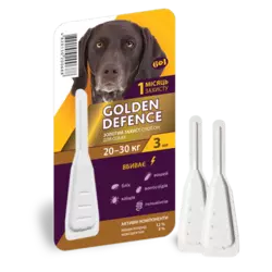 Капли на холку Golden Defence от паразитов для собак весом 20- 30 кг