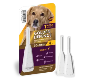 Капли на холку Golden Defence от паразитов для собак весом 30 - 40 кг