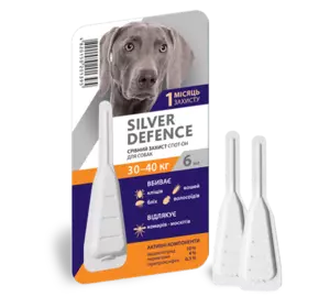 Капли на холку Silver Defence от паразитов для собак весом 30-40 кг